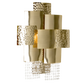 Hand-made crafted bespoke ceiling lamp chandelier suspension gold plated brass modern squares 