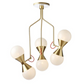 Elegant contemporary hand-crafted ceiling light brass glass brushed brass finish 