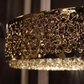 Hand-made gold-plated brass wall light design Swarovski Crystals luxurious hallways 