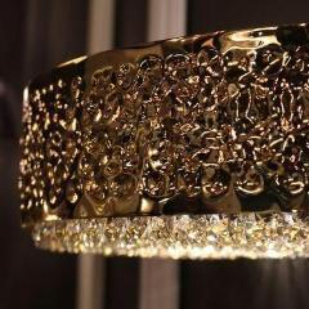 Hand-made gold-plated brass wall light design Swarovski Crystals luxurious hallways 